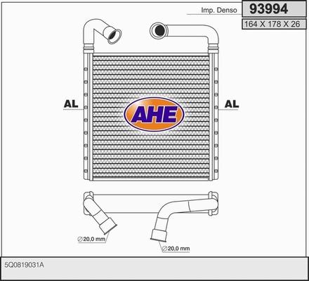 AHE 93994 - Теплообмінник, опалення салону autozip.com.ua