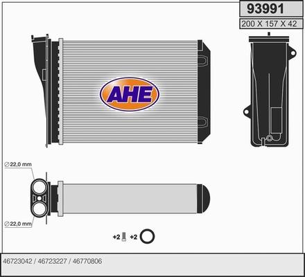 AHE 93991 - Теплообмінник, опалення салону autozip.com.ua