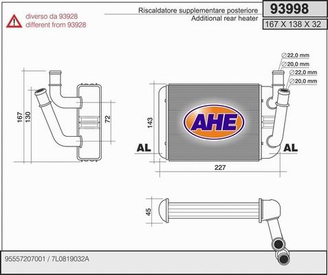 AHE 93998 - Теплообмінник, опалення салону autozip.com.ua
