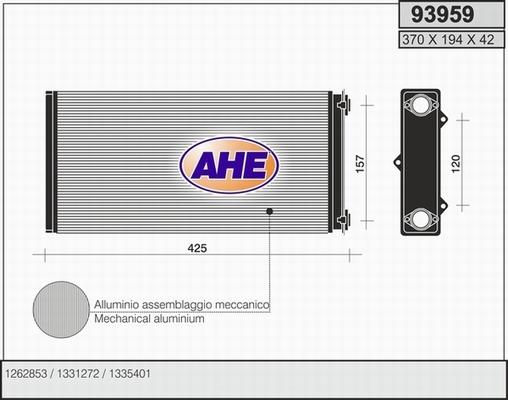 AHE 93959 - Теплообмінник, опалення салону autozip.com.ua