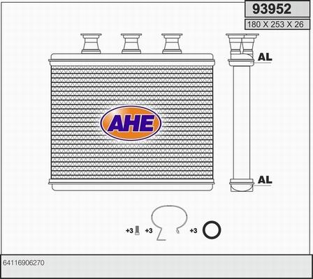 AHE 93952 - Теплообмінник, опалення салону autozip.com.ua