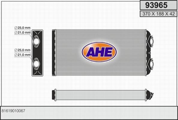 AHE 93965 - Теплообмінник, опалення салону autozip.com.ua