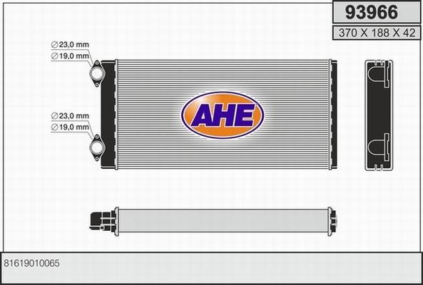 AHE 93966 - Теплообмінник, опалення салону autozip.com.ua