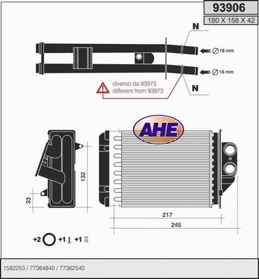 AHE 93906 - Теплообмінник, опалення салону autozip.com.ua