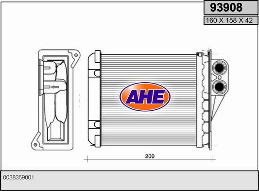 AHE 93908 - Теплообмінник, опалення салону autozip.com.ua