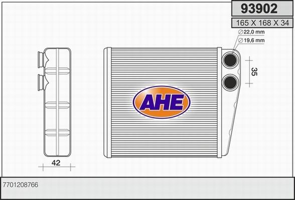 AHE 93902 - Теплообмінник, опалення салону autozip.com.ua