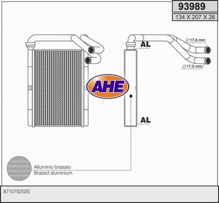 AHE 93989 - Теплообмінник, опалення салону autozip.com.ua
