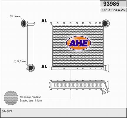 AHE 93985 - Теплообмінник, опалення салону autozip.com.ua