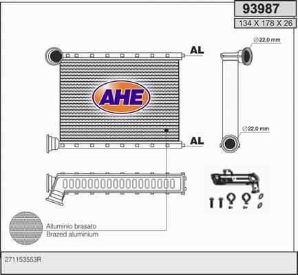 AHE 93987 - Теплообмінник, опалення салону autozip.com.ua