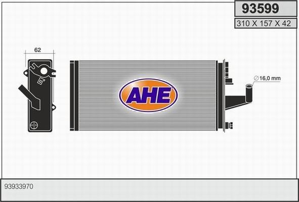 AHE 93599 - Теплообмінник, опалення салону autozip.com.ua