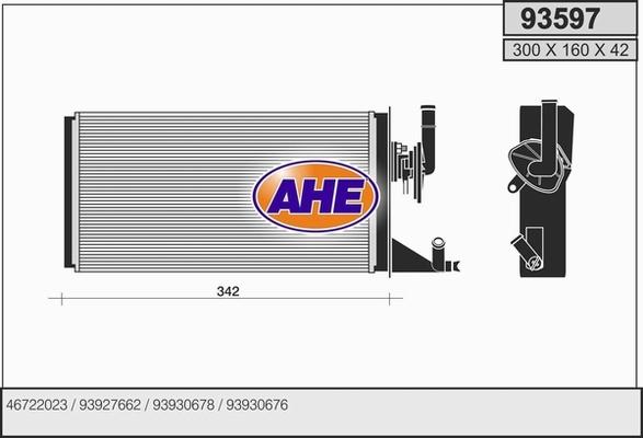 AHE 93597 - Теплообмінник, опалення салону autozip.com.ua