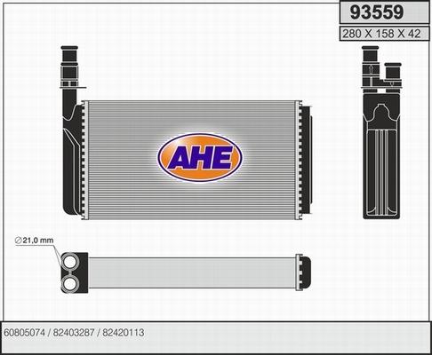 AHE 93559 - Теплообмінник, опалення салону autozip.com.ua