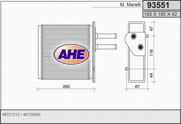 AHE 93551 - Теплообмінник, опалення салону autozip.com.ua