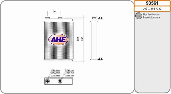 AHE 93561 - Теплообмінник, опалення салону autozip.com.ua