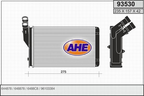 AHE 93530 - Теплообмінник, опалення салону autozip.com.ua