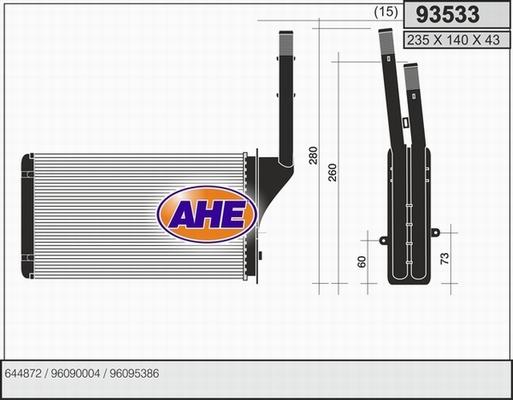 AHE 93533 - Теплообмінник, опалення салону autozip.com.ua