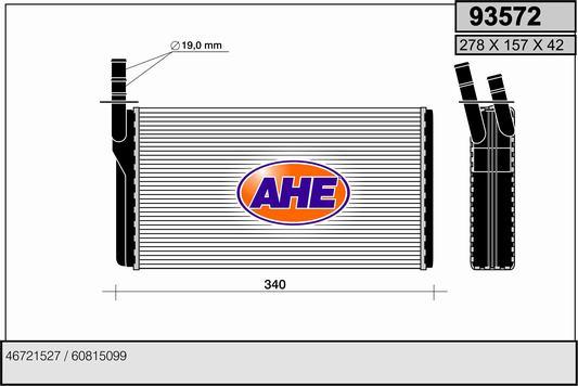 AHE 93572 - Теплообмінник, опалення салону autozip.com.ua