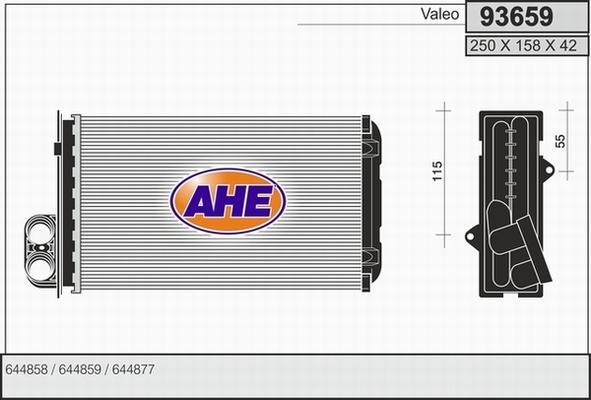 AHE 93659 - Теплообмінник, опалення салону autozip.com.ua