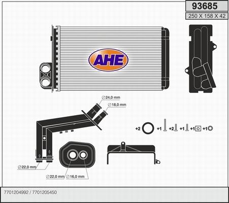 AHE 93685 - Теплообмінник, опалення салону autozip.com.ua