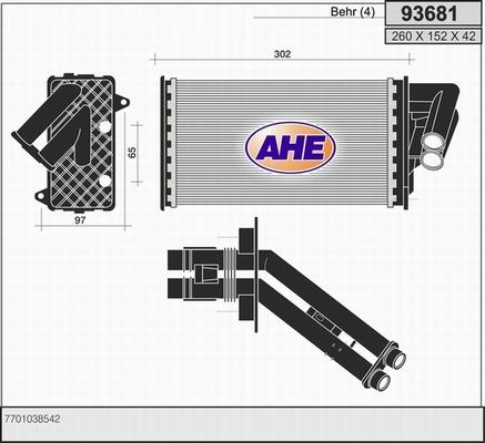 AHE 93681 - Теплообмінник, опалення салону autozip.com.ua