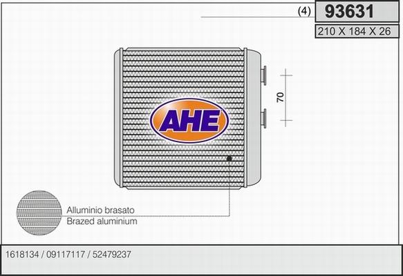 AHE 93631 - Теплообмінник, опалення салону autozip.com.ua