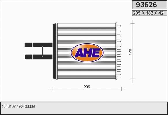 AHE 93626 - Теплообмінник, опалення салону autozip.com.ua