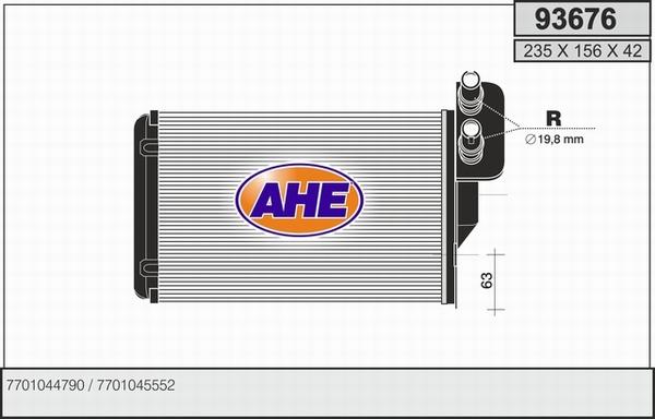 AHE 93676 - Теплообмінник, опалення салону autozip.com.ua