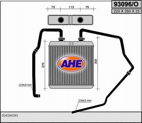 AHE 93096/O - Теплообмінник, опалення салону autozip.com.ua