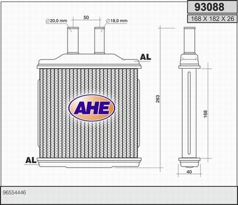 AHE 93088 - Теплообмінник, опалення салону autozip.com.ua