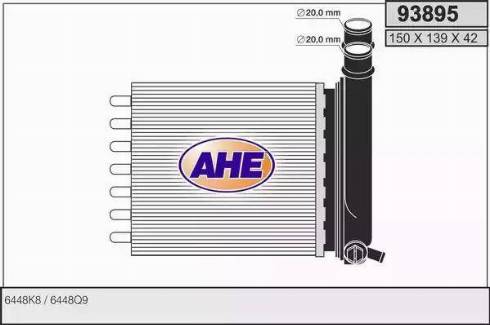 AHE 93895 - Теплообмінник, опалення салону autozip.com.ua