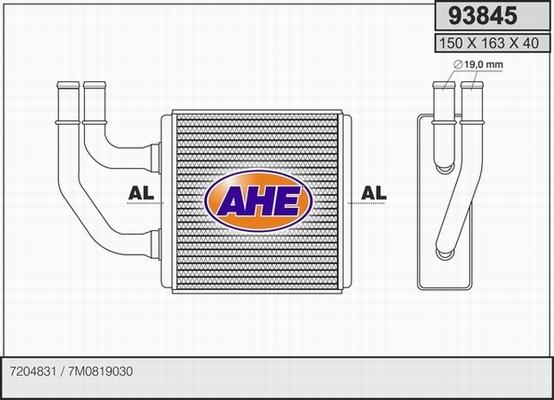 AHE 93845 - Теплообмінник, опалення салону autozip.com.ua