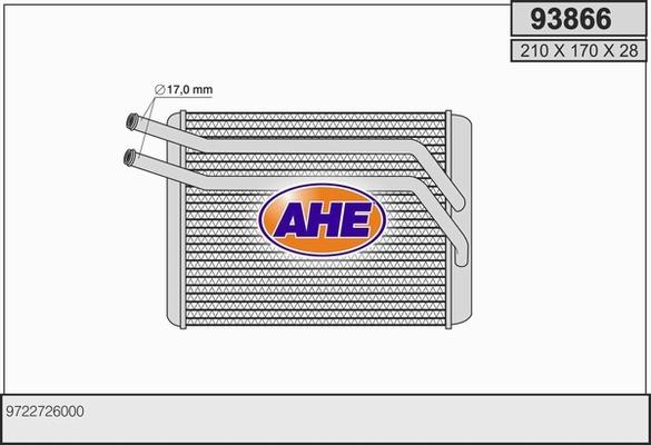 AHE 93866 - Теплообмінник, опалення салону autozip.com.ua