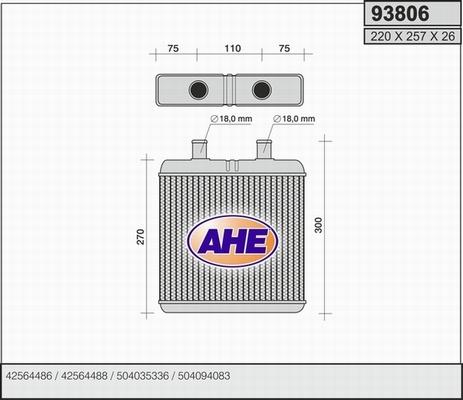 AHE 93806 - Теплообмінник, опалення салону autozip.com.ua