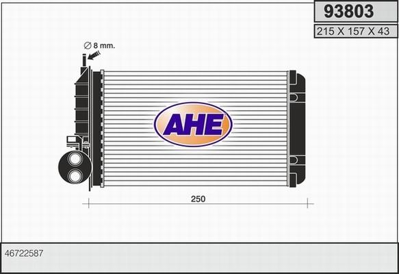 AHE 93803 - Теплообмінник, опалення салону autozip.com.ua
