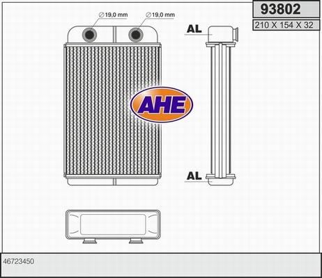 AHE 93802 - Теплообмінник, опалення салону autozip.com.ua