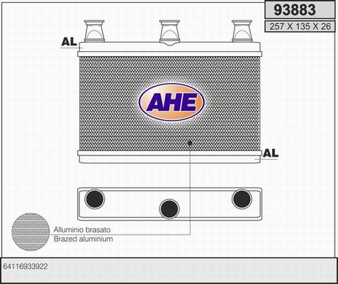AHE 93883 - Теплообмінник, опалення салону autozip.com.ua