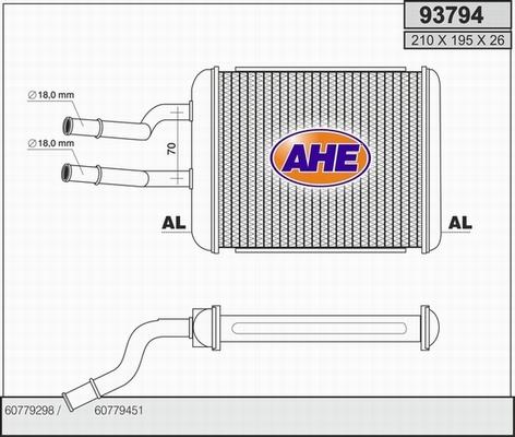 AHE 93794 - Теплообмінник, опалення салону autozip.com.ua