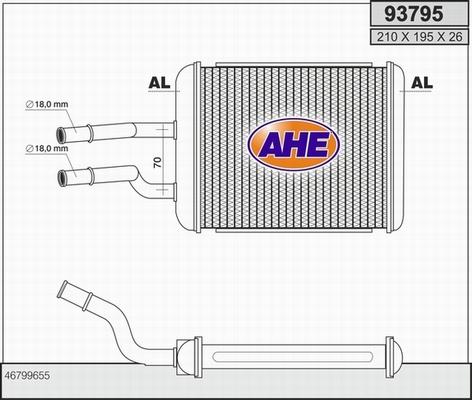 AHE 93795 - Теплообмінник, опалення салону autozip.com.ua