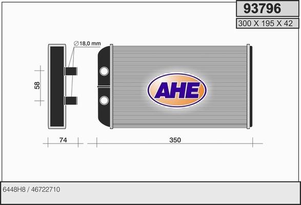 AHE 93796 - Теплообмінник, опалення салону autozip.com.ua