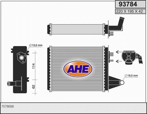 AHE 93784 - Теплообмінник, опалення салону autozip.com.ua
