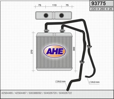 AHE 93775 - Теплообмінник, опалення салону autozip.com.ua