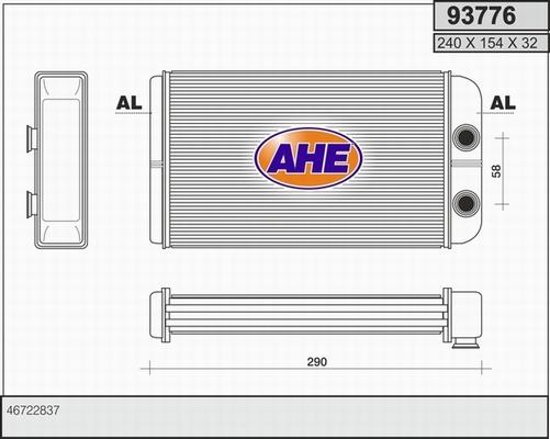 AHE 93776 - Теплообмінник, опалення салону autozip.com.ua