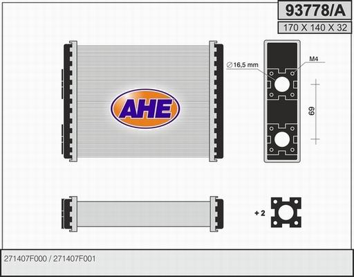 AHE 93778/A - Теплообмінник, опалення салону autozip.com.ua