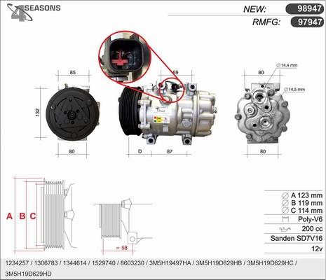 AHE 97947 - Компресор, кондиціонер autozip.com.ua