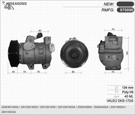 AHE 970096 - Компресор, кондиціонер autozip.com.ua
