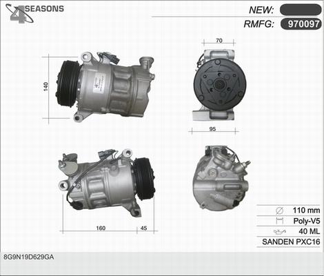 AHE 970097 - Компресор, кондиціонер autozip.com.ua