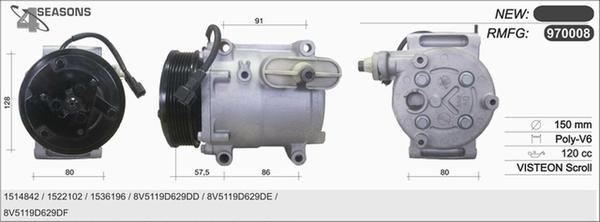 AHE 970008 - Компресор, кондиціонер autozip.com.ua