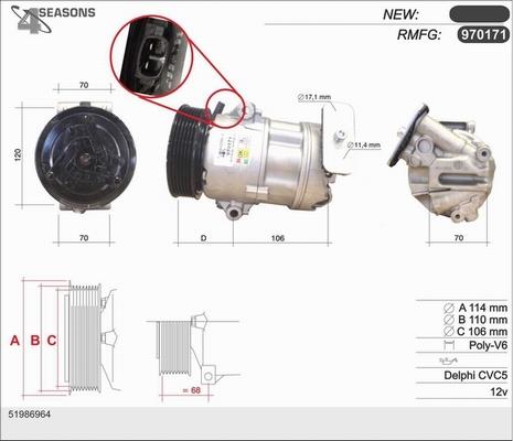 AHE 970171 - Компресор, кондиціонер autozip.com.ua