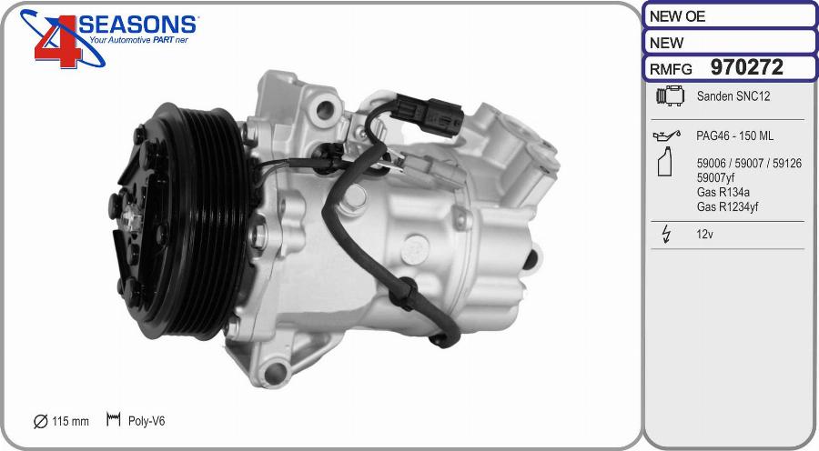 AHE 970272 - Компресор, кондиціонер autozip.com.ua