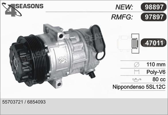 AHE 97897 - Компресор, кондиціонер autozip.com.ua